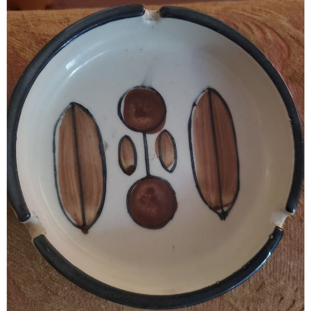 MCM Mid Century Modern Pottery Vintage Ashtray COTC Korea 5" Excellent Condition